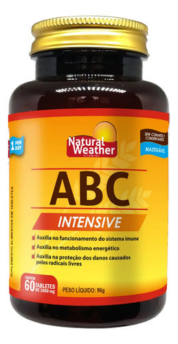 Abc Intensive Natural Weather | Multivitamínico Com Q10, Luteína, Licopeno E Colágeno | 60 Comprimidos Sem Sabor