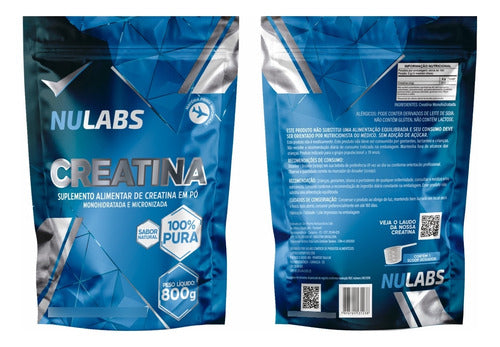 Creatina 100% Monohidratada Nulabs Nutrition Importada 800g Sem Sabor