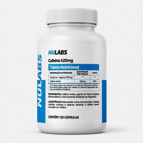 Cafeína 420mg - 120 Cápsulas | NULABS