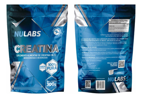 Creatina 100% Monohidratada Nulabs Nutrition Importada 300g Sem Sabor